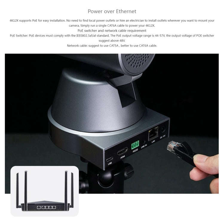 FEELWORLD 4K12X 4K PTZ Camera 12X Optical Zoom AI Tracking HDMI USB IP Remote Control(EU Plug)