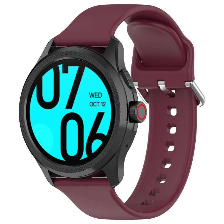 24mm Universal Small Waist Silicone Watch Band(Wine Red)