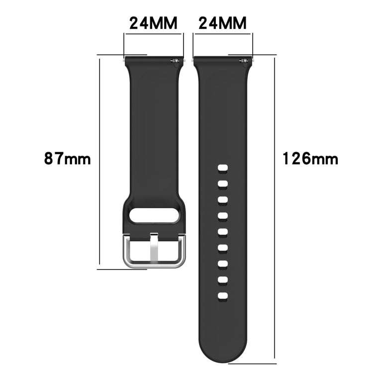 24mm Universal Small Waist Silicone Watch Band(Wine Red)
