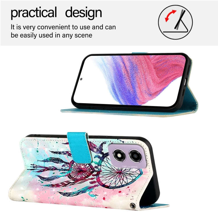 For Motorola Moto E14 3D Painting Horizontal Flip Leather Phone Case(Color Drop Wind Chimes)