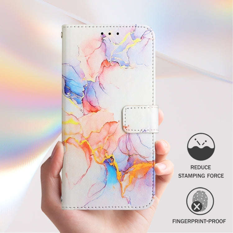 For Huawei P50 PT003 Marble Pattern Flip Leather Phone Case(Marble White)
