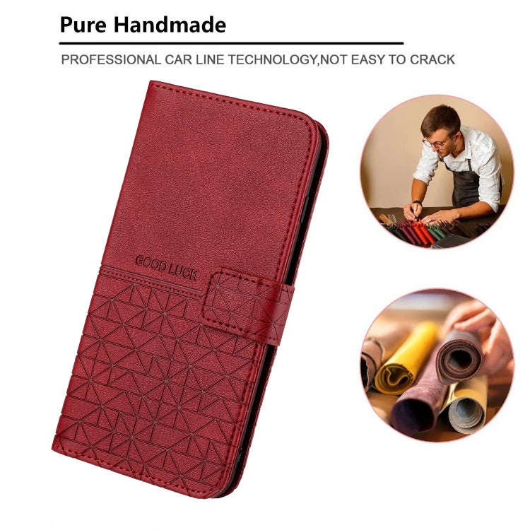 For Xiaomi Redmi Note 12S Rhombic Texture Leather Phone Case with Lanyard(Red)