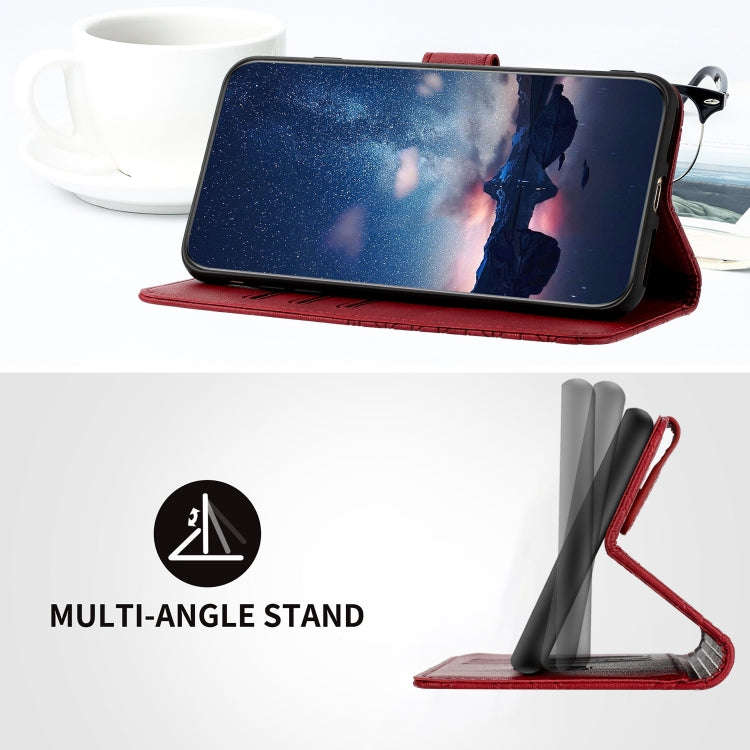 For Xiaomi Redmi Note 12S Rhombic Texture Leather Phone Case with Lanyard(Red)