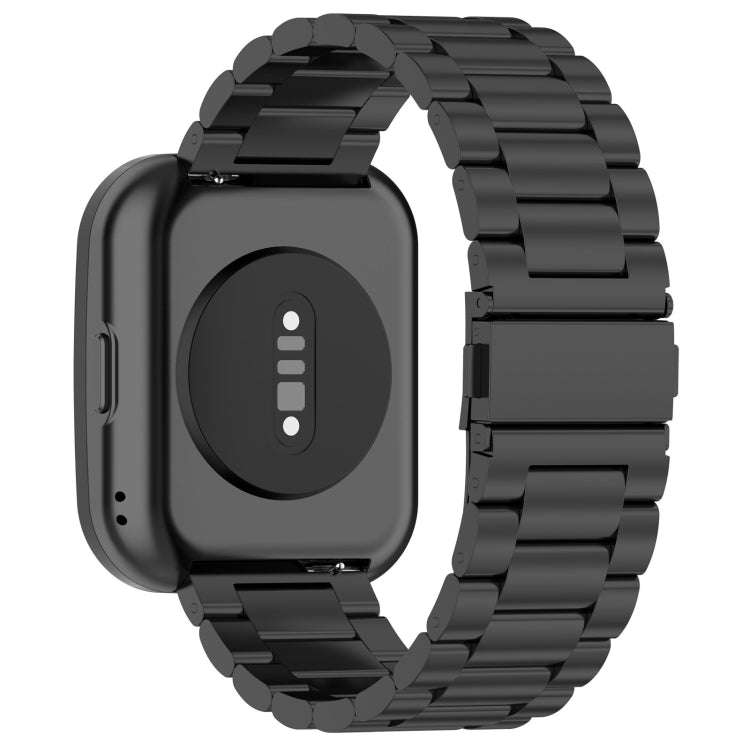For Amazfit Bip 5 Three Strains Stainless Steel Watch Band(Black)