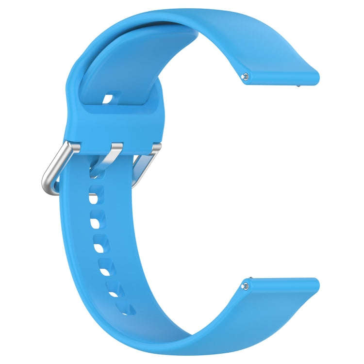 For Amazfit Bip 5 Silicone Watch Band, Size:L Size(Sky Blue)
