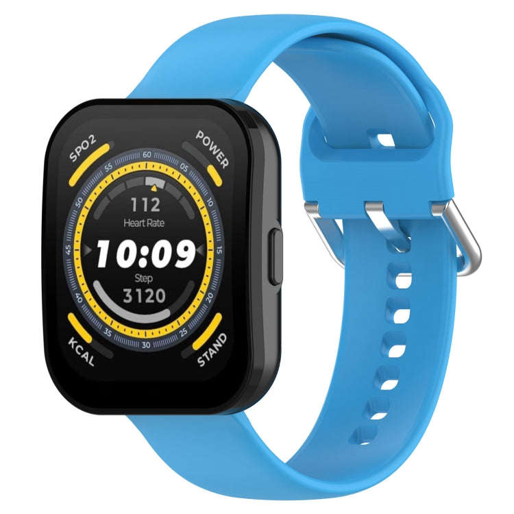 For Amazfit Bip 5 Silicone Watch Band, Size:S Size(Sky Blue)