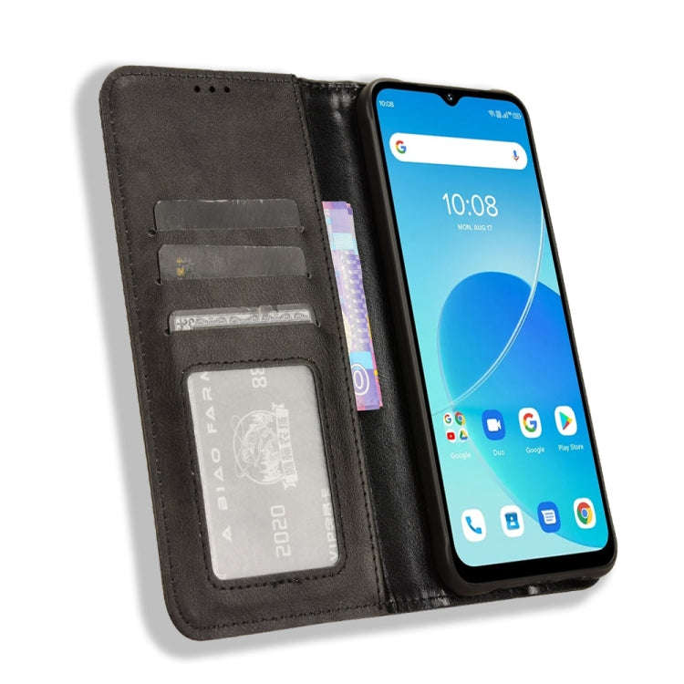 For Umidigi G5 / G5A Magnetic Buckle Retro Texture Leather Phone Case(Black)