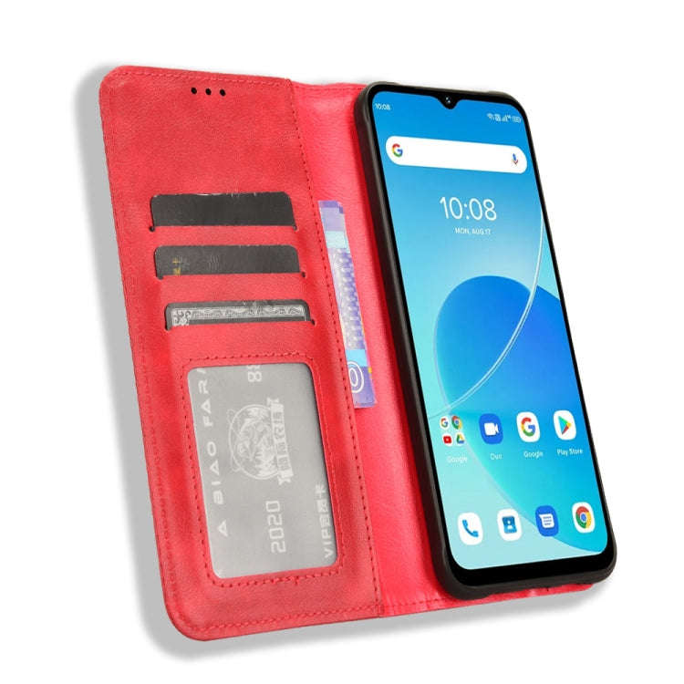 For Umidigi G5 / G5A Magnetic Buckle Retro Texture Leather Phone Case(Red)