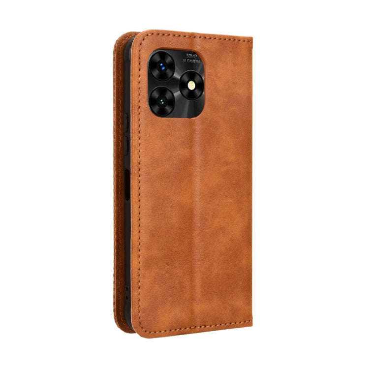 For Umidigi G5 / G5A Magnetic Buckle Retro Texture Leather Phone Case(Brown)