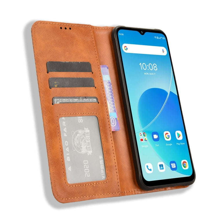 For Umidigi G5 / G5A Magnetic Buckle Retro Texture Leather Phone Case(Brown)
