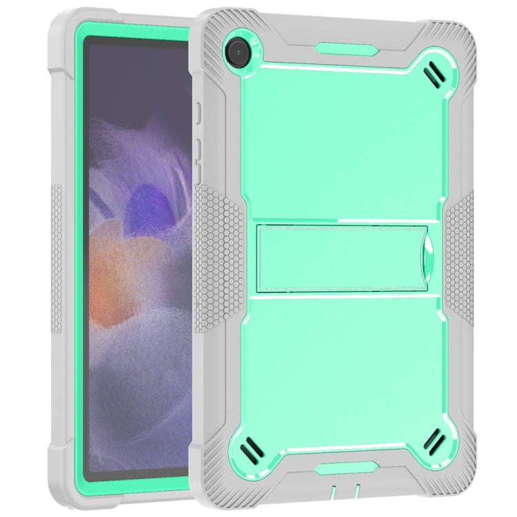 For Samsung Galaxy Tab A9+/A11+ Shockproof Silicone Hybrid PC Tablet Case with Holder(Mint Green ...