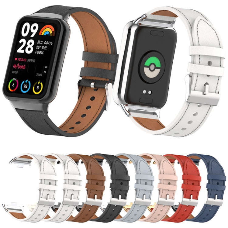 For Xiaomi Band 10 Pro / Redmi Watch 6 / 5 18mm Microfiber Sewing Leather Watch Band(Grey)