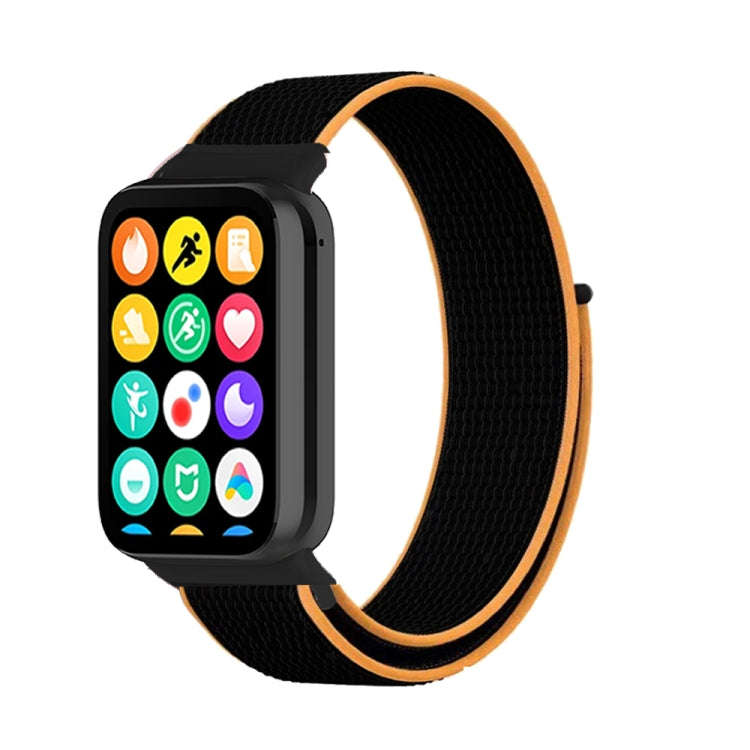 For Xiaomi Band 10 Pro / Redmi Watch 6 / 5 Nylon Loop Watch Band(Black Orange)