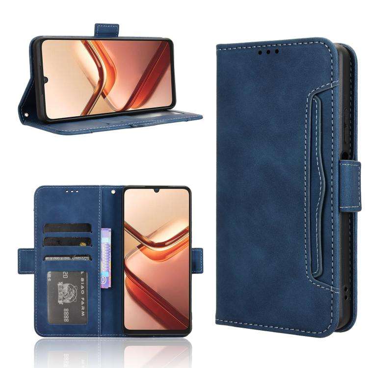 For Doogee Note 58 / Note 58 Pro Skin Feel Calf Texture Card Slots Leather Phone Case(Blue)