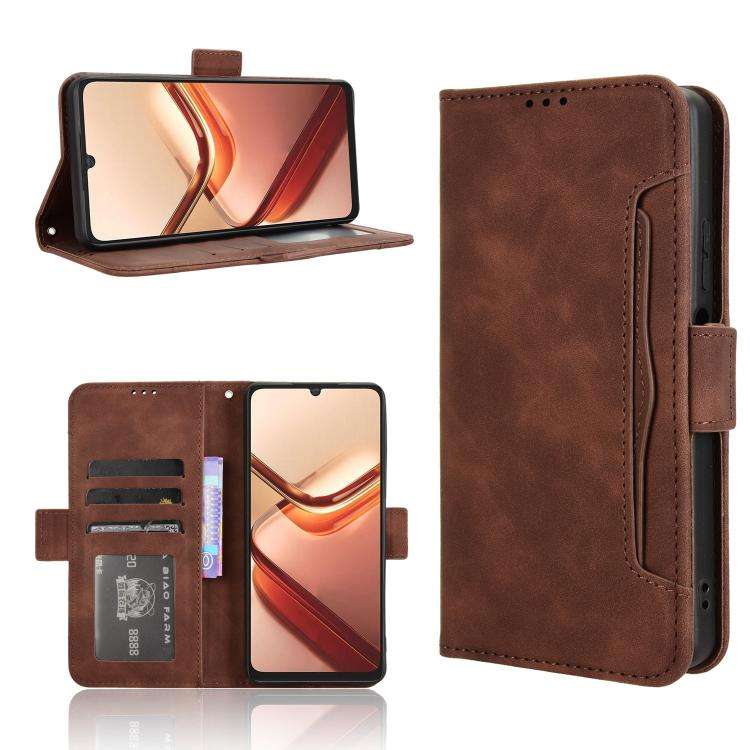 For Doogee Note 58 / Note 58 Pro Skin Feel Calf Texture Card Slots Leather Phone Case(Brown)