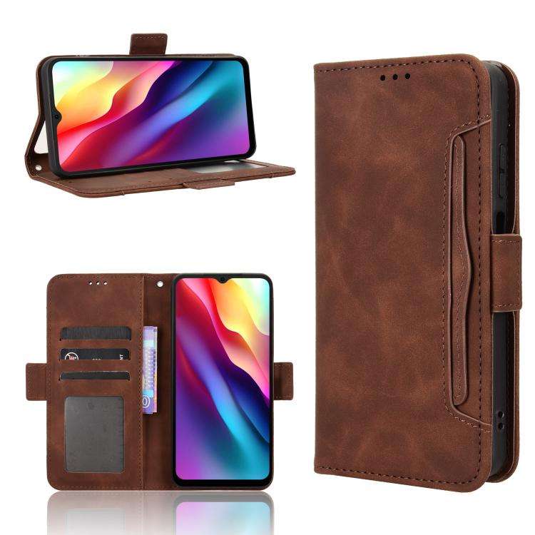 For Doogee Note 56 / Note 56 Pro Skin Feel Calf Texture Card Slots Leather Phone Case(Brown)