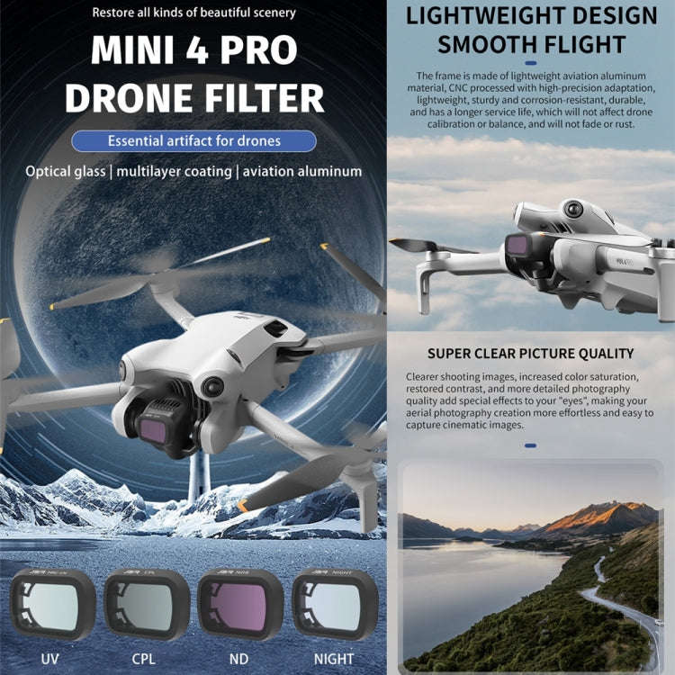 For DJI Mini 4 Pro JSR KB Series Drone Camera Lens Filter, Filter:ND1000