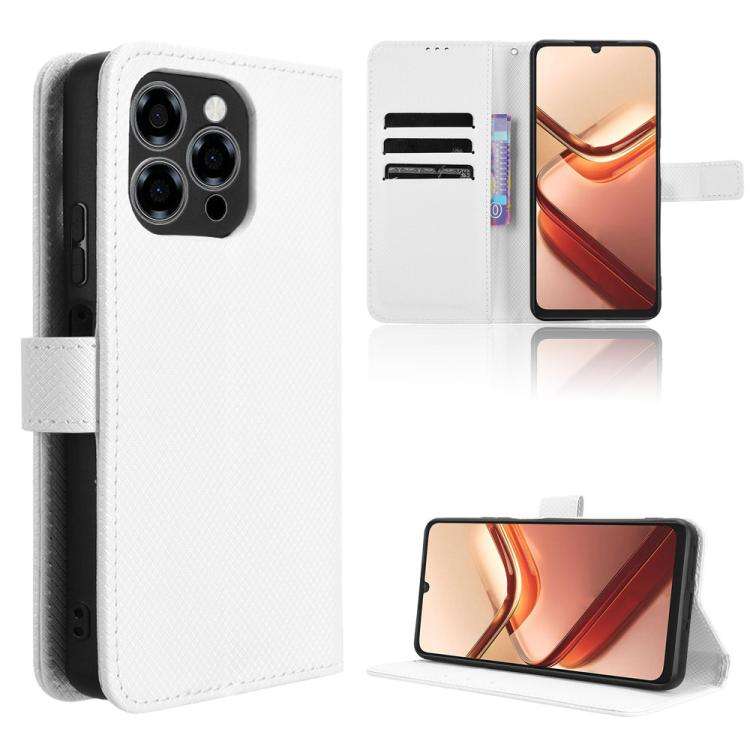 For Doogee Note 58 / Note 58 Pro Diamond Texture Leather Phone Case(White)