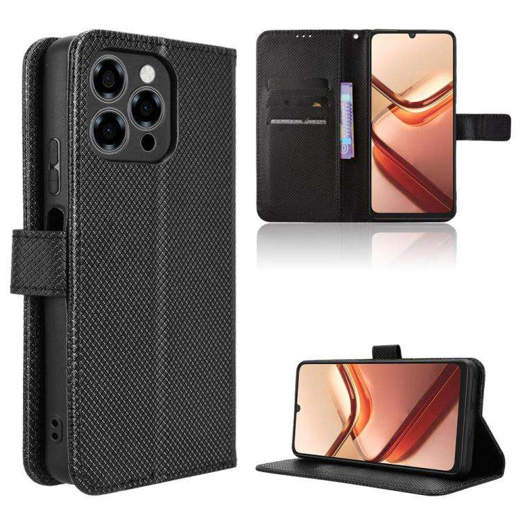 For Doogee Note 58 / Note 58 Pro Diamond Texture Leather Phone Case(Black)