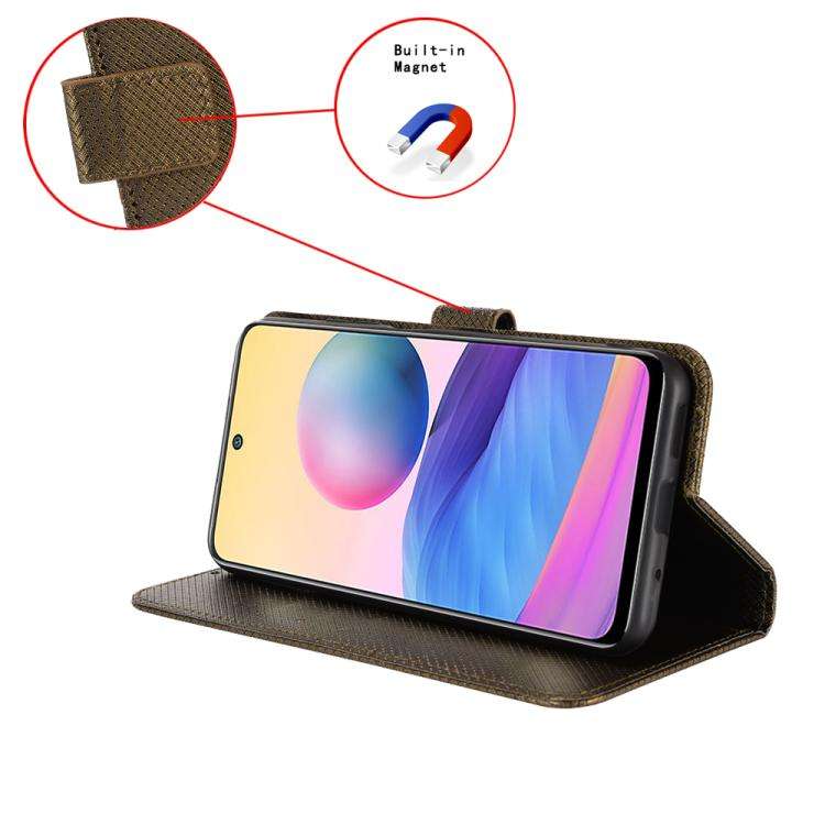 For Doogee Note 58 / Note 58 Pro Diamond Texture Leather Phone Case(Brown)