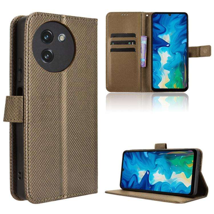For Doogee Note 59 / Note 59 Pro Diamond Texture Leather Phone Case(Brown)