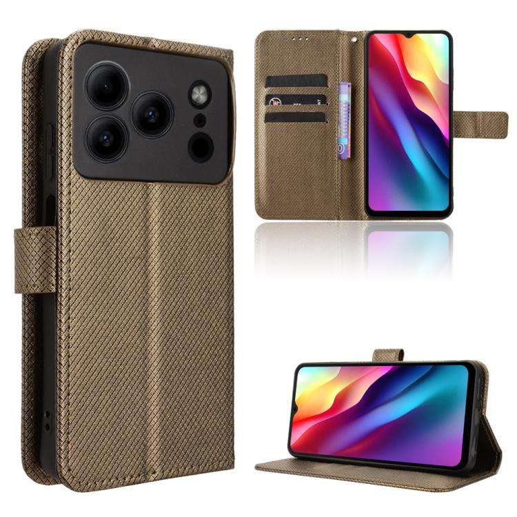 For Doogee Note 56 / Note 56 Pro Diamond Texture Leather Phone Case(Brown)