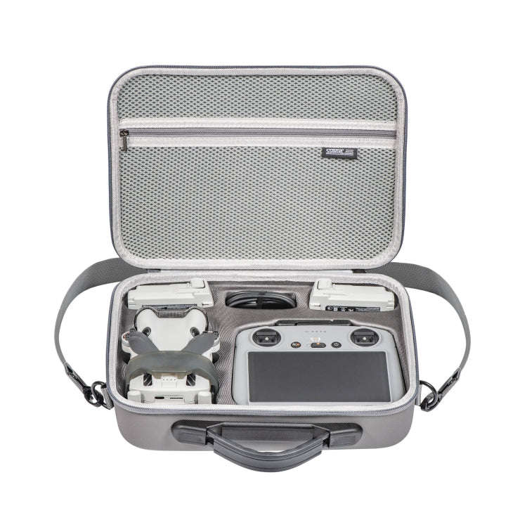 For DJI Mini 4 Pro / RC with Screen Standard STARTRC Shoulder Storage Bag PU Handbag(Grey)