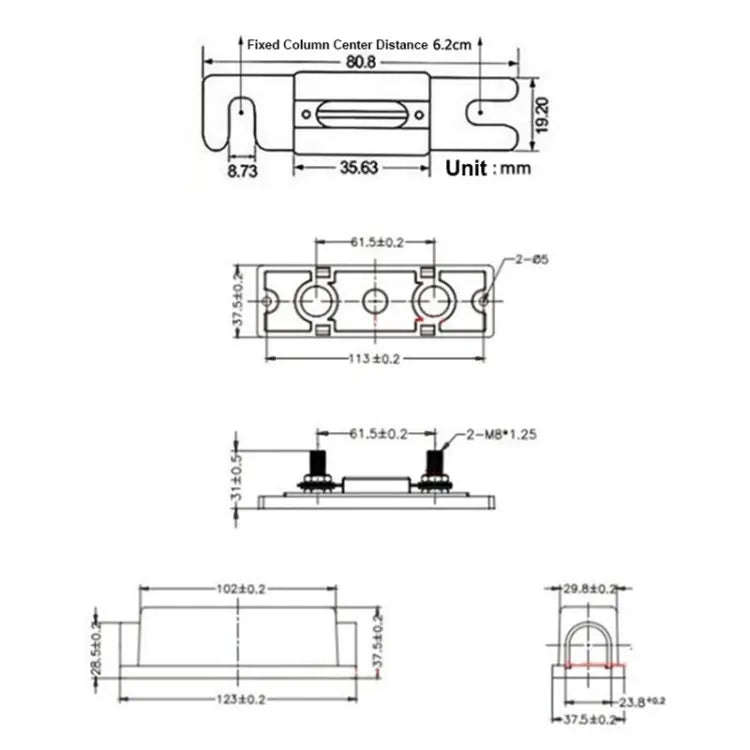 3 in 1 ANL Car Audio Modified Fuse Holder with 200A Fuse, Current:80A