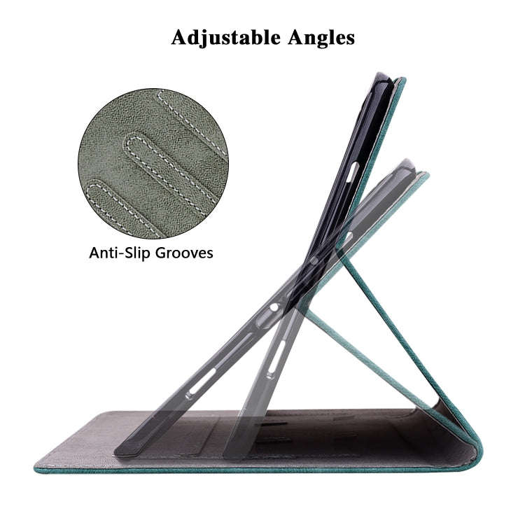 For Lenovo Tab K11 Plus Tiger Pattern Flip Leather Tablet Case(Dark Green)