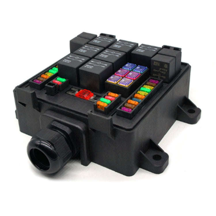 24V 4 Pin Car RV Waterproof Fuse Relay Box Car Modified Multi-Light Control Fuse Box