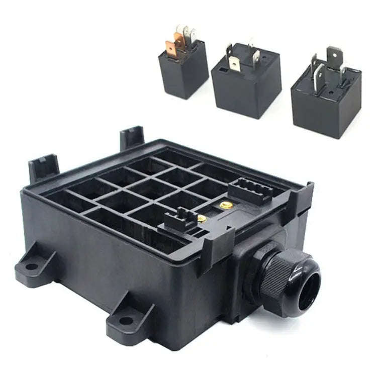 12V 4 Pin Car RV Waterproof Fuse Relay Box Car Modified Multi-Light Control Fuse Box