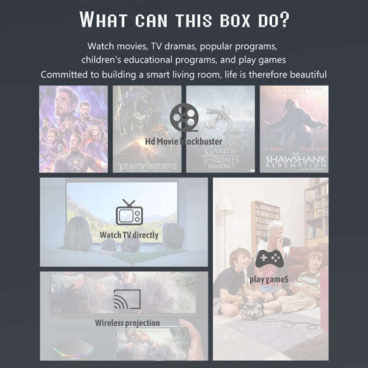 T95Z Plus 8K WiFi6 Android 12.0 Smart TV Box with Remote Control, 2GB+16GB, Allwinner H618 Quad-C...