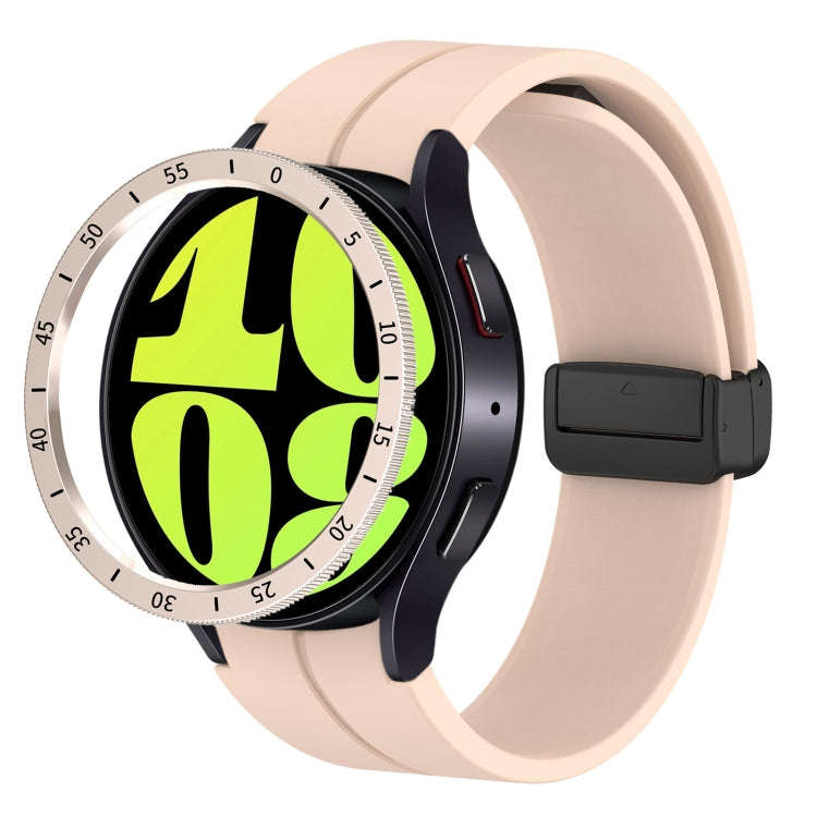 For Samsung Galaxy Watch 6 Classic 47mm Smart Watch Dial Protection Frame with Time Scale(Starlig...