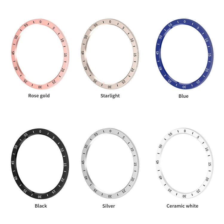 For Samsung Galaxy Watch 6 Classic 43mm Smart Watch Dial Protection Frame with Time Scale(Rose Gold)