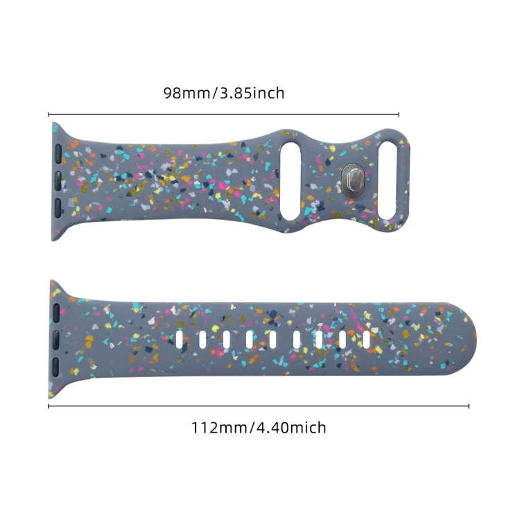 For Apple Watch SE 40mm Floral Silicone Watch Band(Grey)