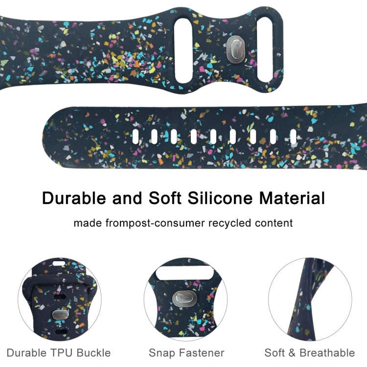 For Apple Watch Serie 3 38mm Floral Silicone Watch Band(Blue)