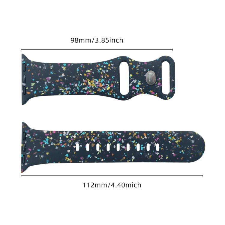 For Apple Watch Serie 3 38mm Floral Silicone Watch Band(Blue)