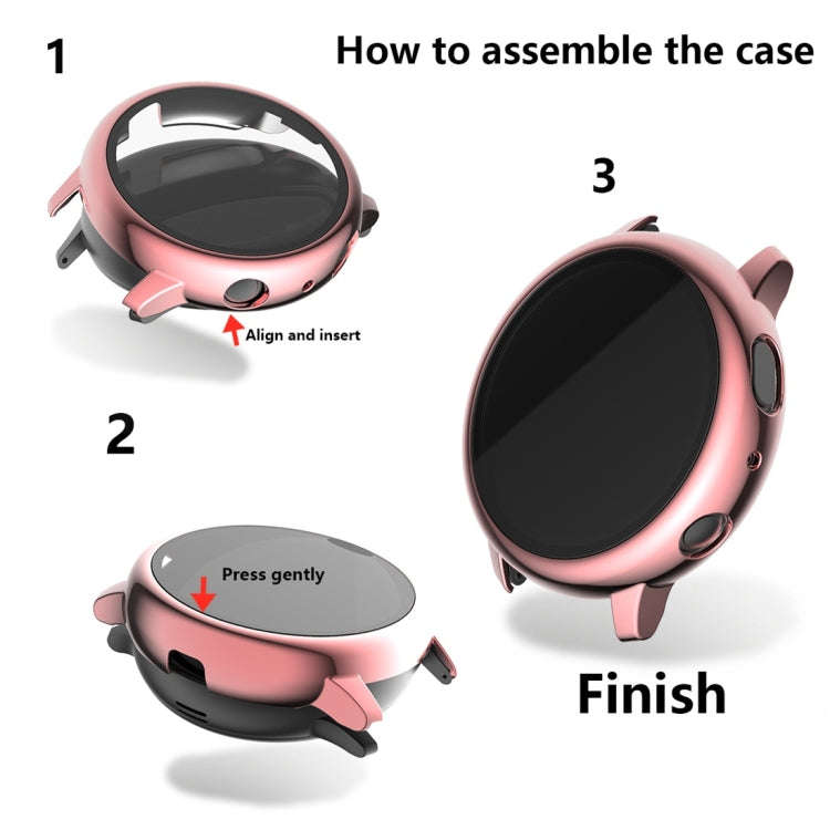 For Samsung Galaxy Watch Active 2 40mm Electroplate PC Protective Case with Tempered Glass Film(S...