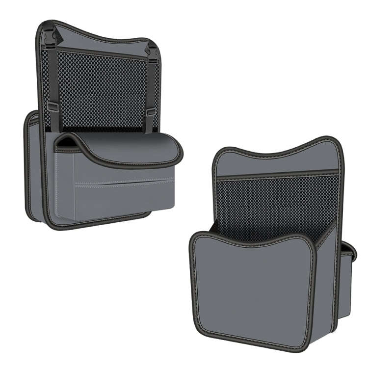 3054 Napa Texture Leather Car Center Console Storage Bag(Grey)