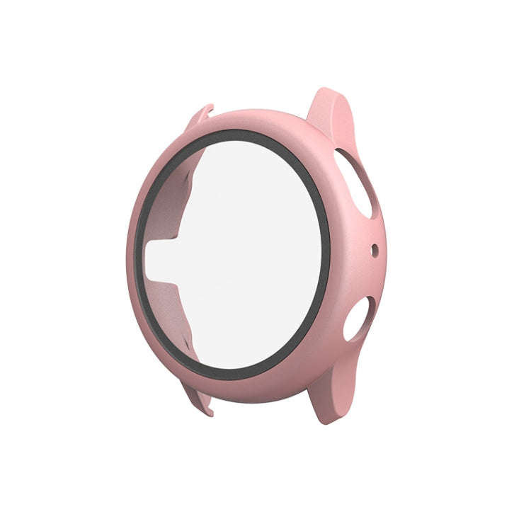 For Samsung Galaxy Watch Active 2 44mm PC Protective Case with Tempered Glass Film(Rose Gold)