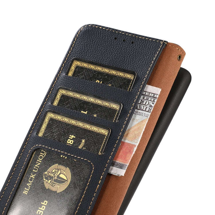 For Xiaomi Redmi Note 13 KHAZNEH Custer Texture RFID Genuine Leather Phone Case(Blue)