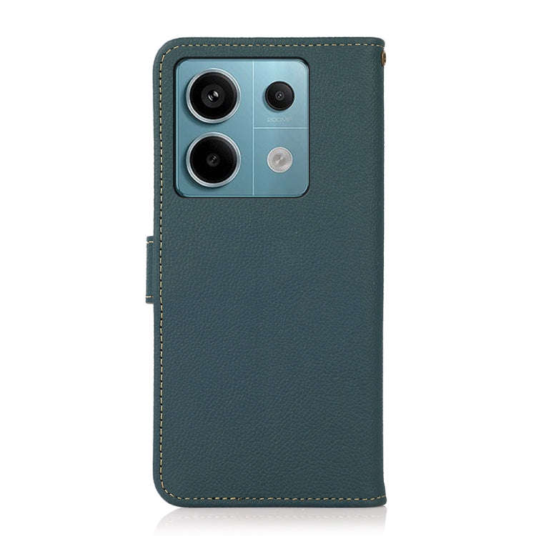 For Xiaomi Redmi Note 13 Pro KHAZNEH Custer Texture RFID Genuine Leather Phone Case(Green)