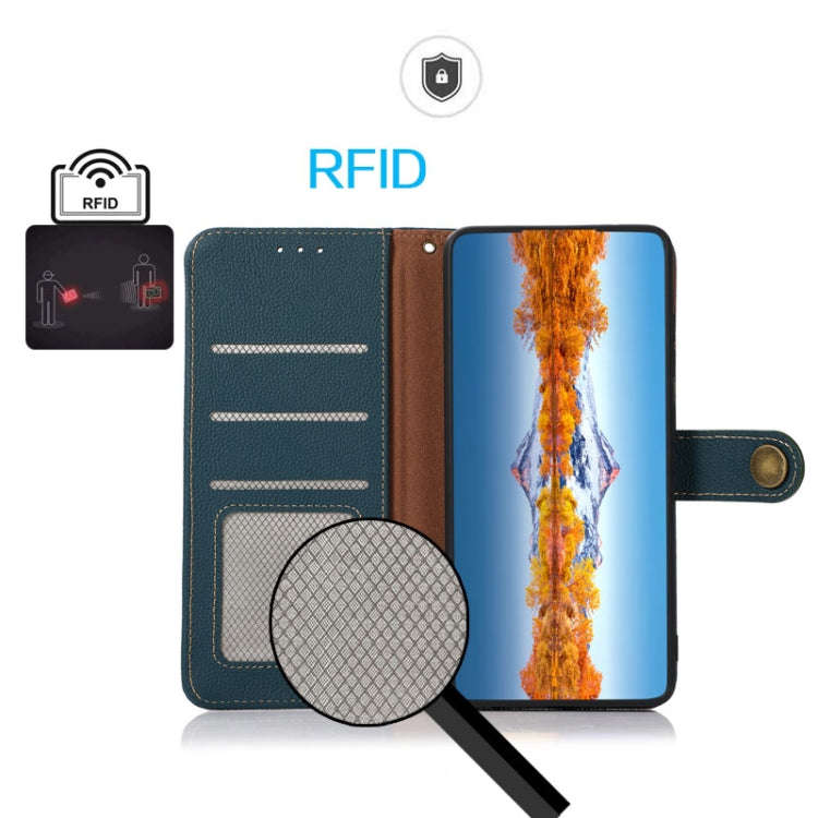 For Xiaomi Redmi Note 13 Pro KHAZNEH Custer Texture RFID Genuine Leather Phone Case(Green)