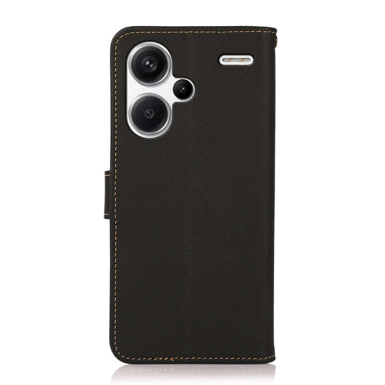 For Xiaomi Redmi Note 13 Pro+ KHAZNEH Custer Texture RFID Genuine Leather Phone Case(Black)