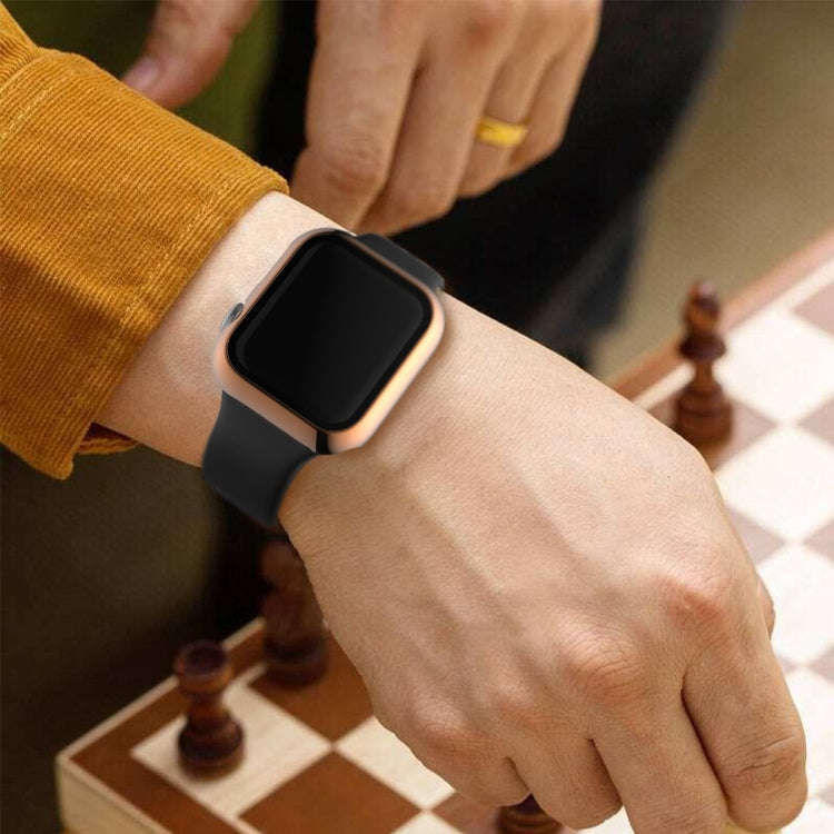 For Apple Watch Series 5 & 4 40mm Full Coverage Plating Glass Case(Rose Gold)