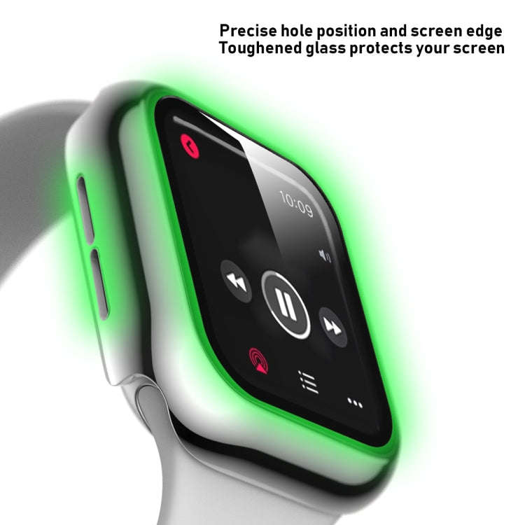 For Apple Watch Series 5 & 4 44mm Full Coverage Plating Glass Case(Silver)