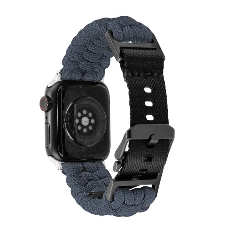 For Apple Watch Series 2 38mm Paracord Plain Braided Webbing Buckle Watch Band(Grey)