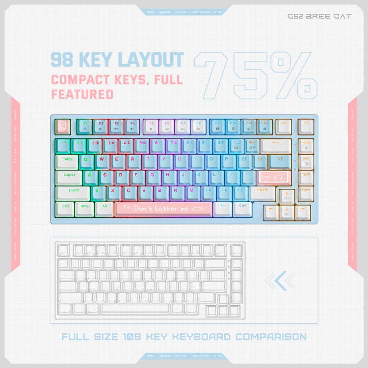 ONIKUMA G52 82 Keys RGB Lighting Wired Mechanical Keyboard, Type:Brown Switch(Black)