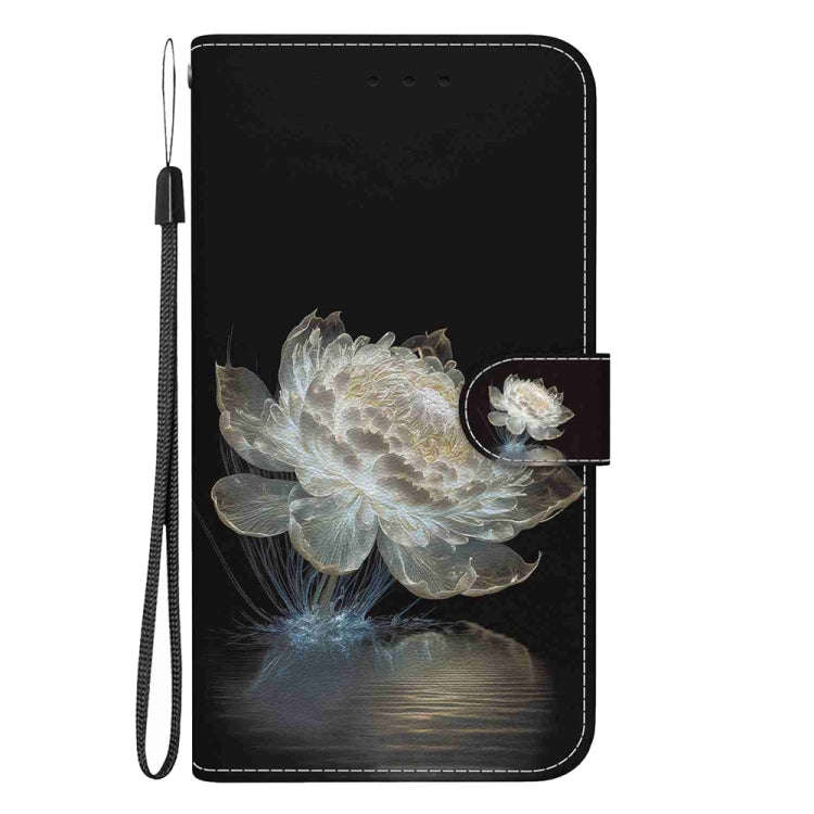 For Motorola Moto G04s / Moto E14 Crystal Texture Colored Drawing Leather Phone Case(Crystal Peony)