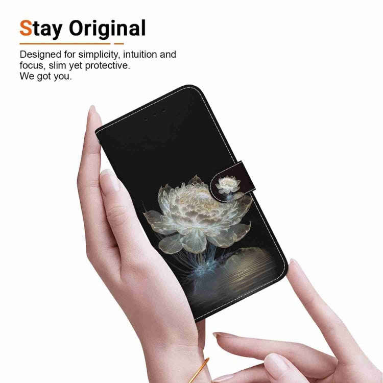 For Motorola Moto G04s / Moto E14 Crystal Texture Colored Drawing Leather Phone Case(Crystal Peony)